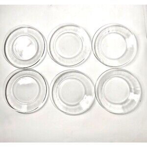 Set 6  Clear Glass Desert / Bread Plates 7.25 Inch